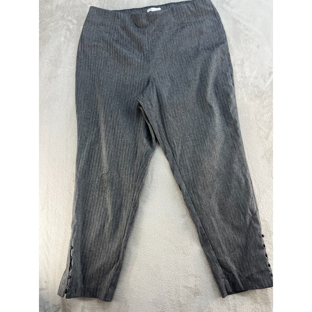 Cato Ankle Dress Pants Womens 18W Gray Herringbone Hi-Rise Tapered Pull On